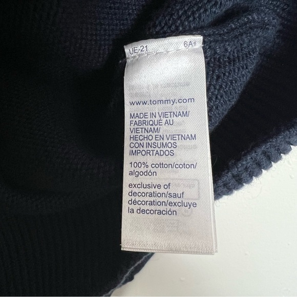 Tommy Hilfiger Navy Zip Up Sweater Cardigan Knit Jacket Cotton Men's Medium - Picture 3 of 4